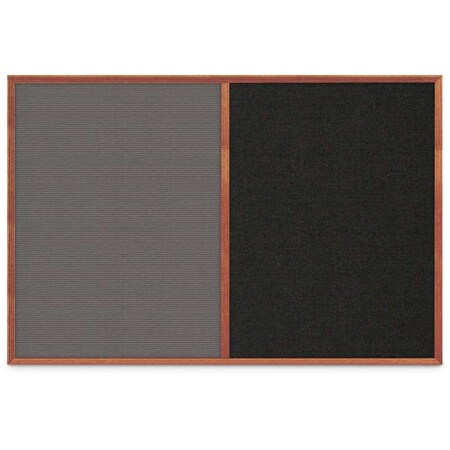 United Visual Products Slim Style Indoor Enclosed Corkboard, 30 UV503SC-WHITE-DRKSPR